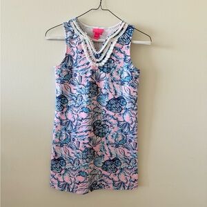 Lilly Pulitzer Harper A Little Jelly Pink and Blue Mini Shift Dress Size L(8-10)